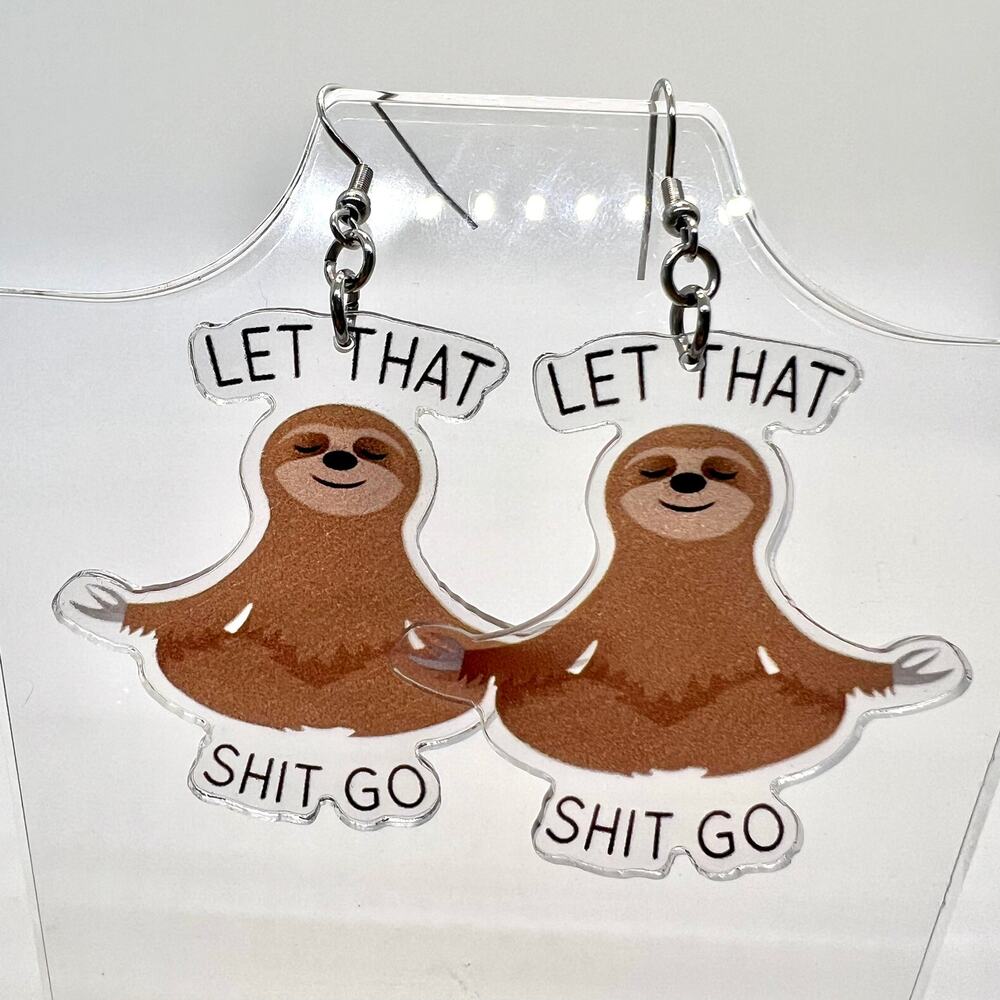 Moody Sloth Earrings - Funny Earrings - Party Earrings - Sloth Accessories